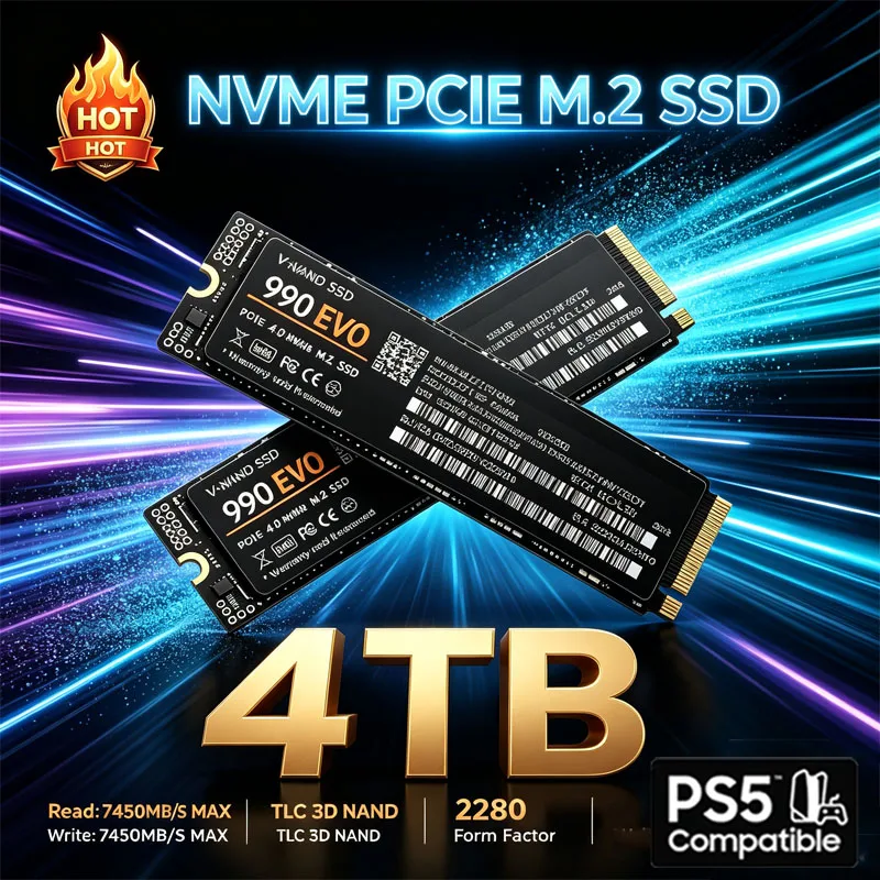 Gaming M.2 NVMe SSD 990 EVO PC - огляд і ціна M.2 Nvme 4Tb Pcie 4.0 Ssd